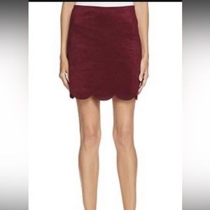 Aqua burgundy faux suade mini skirt size L